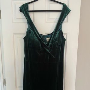 Dark Green Velvet Revelry Bridesmaid Dress